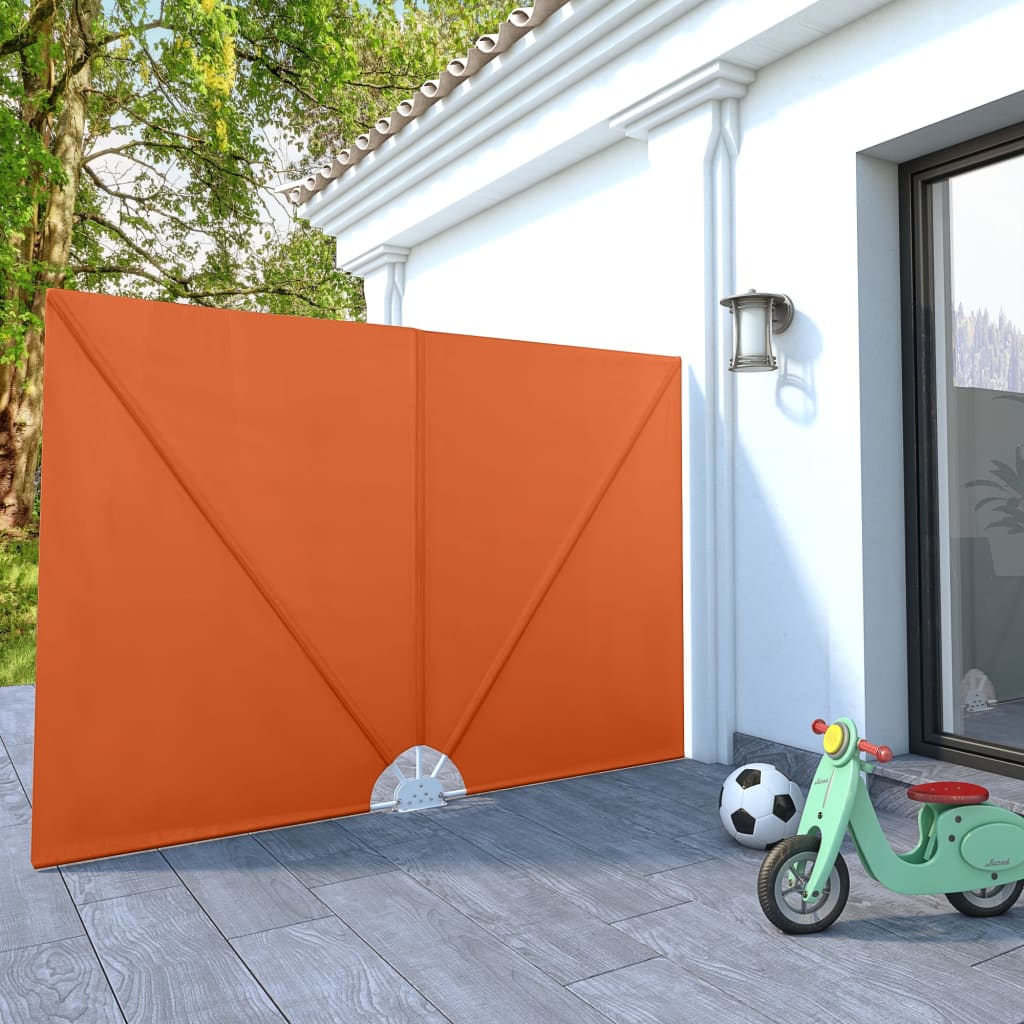 Faltbarer Terrassen-Seitenfächer Grau 240 × 160 cm