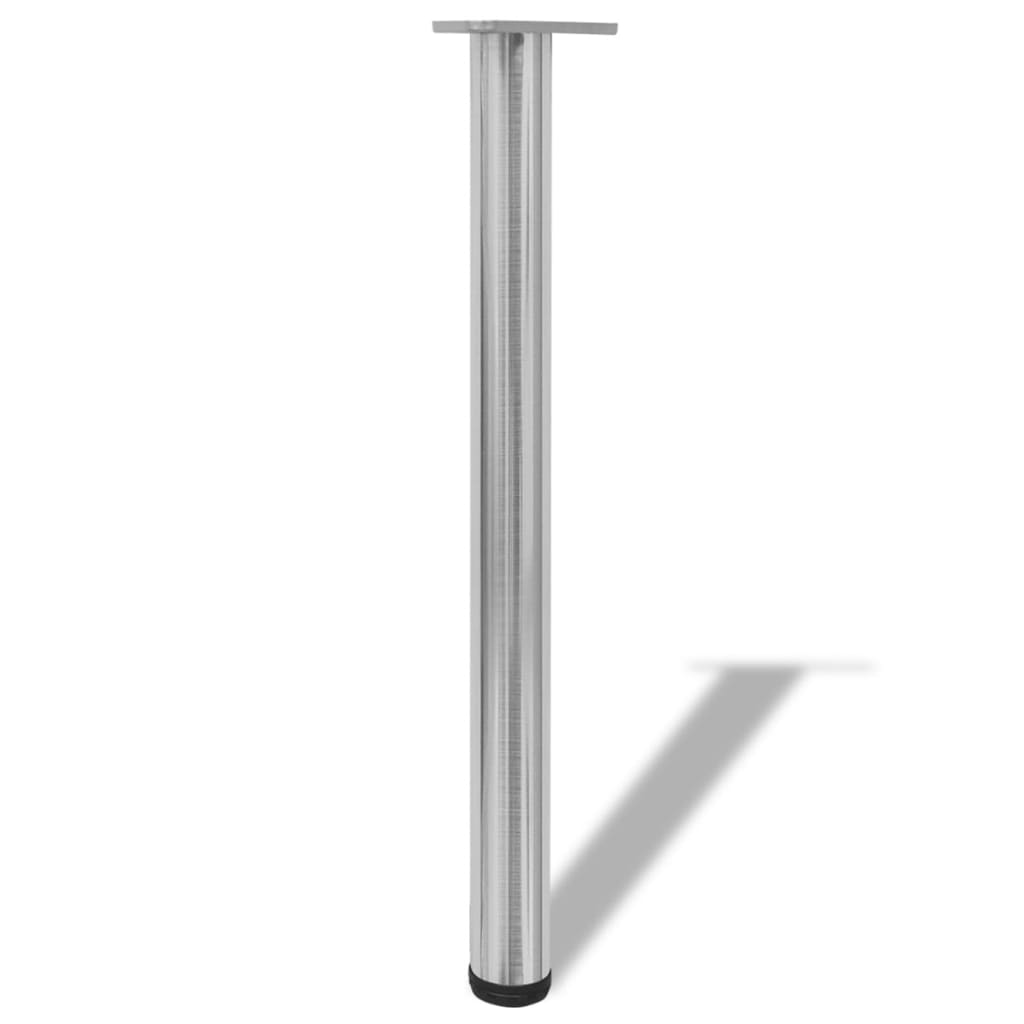 4x höhenverstellbares Tischbein Chrom 710 mm