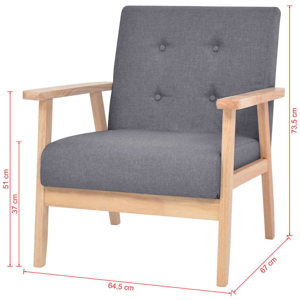 2-Sitzer-Sofa Stoff Hellgrau