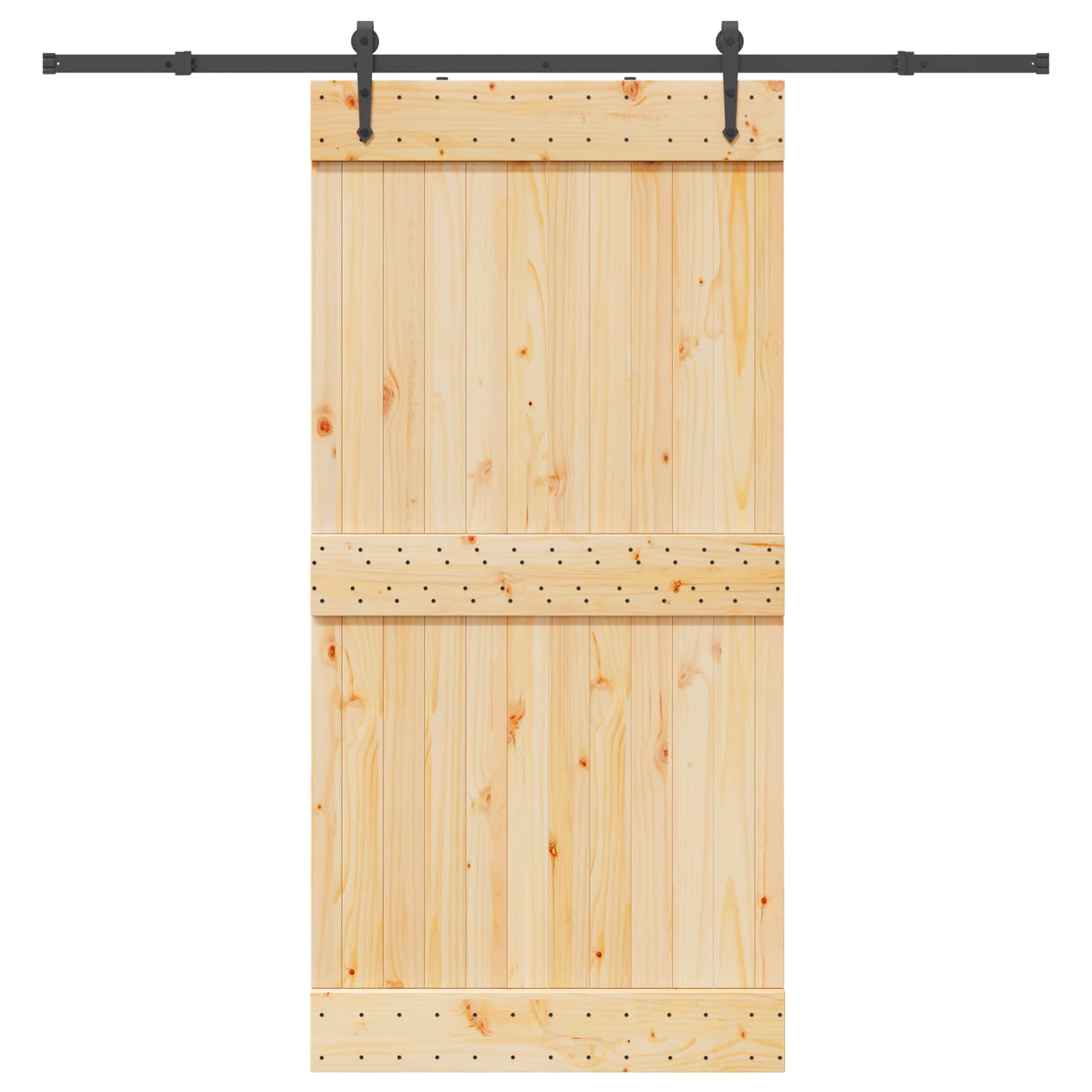 Schiebetür NARVIK Natürlich und Schwarz 70 x 210 cm (152,5 cm)