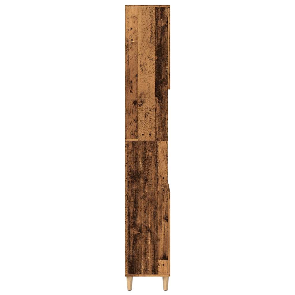 Badschrank Weiß 30x30x190 cm Holzwerkstoff