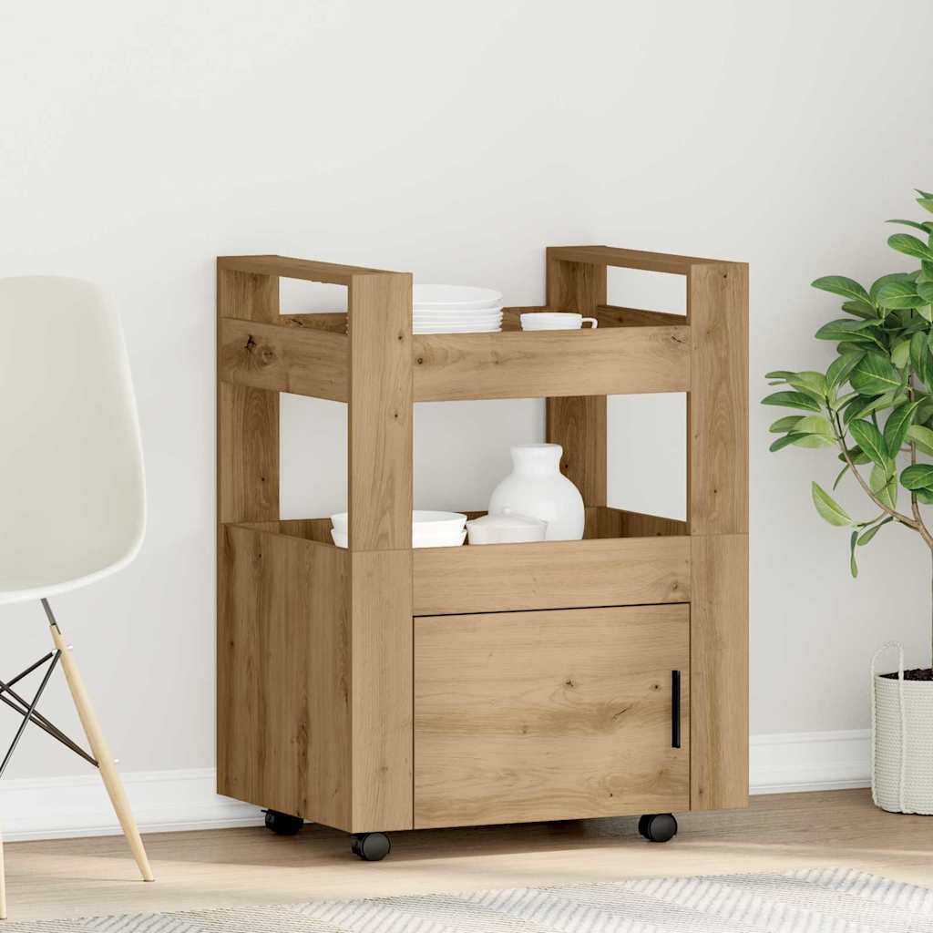 Küchenwagen Weiß 60x45x80 cm Holzwerkstoff