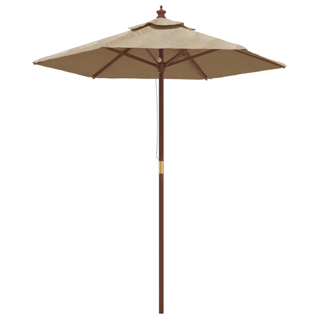 Sonnenschirm mit Holzmast Sandfarben 196x231 cm