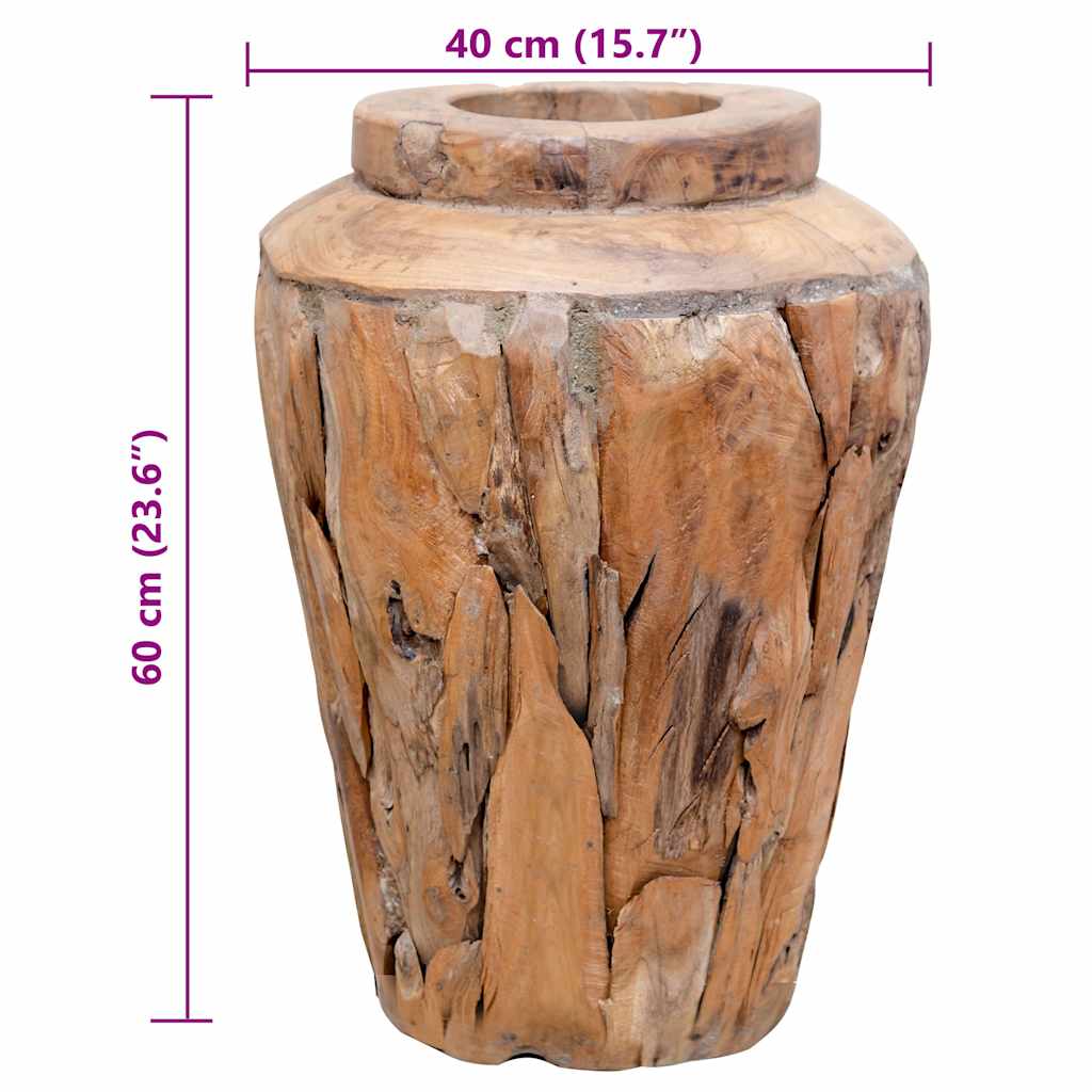 Deko-Vase 40 x 100 cm Massivholz Teak