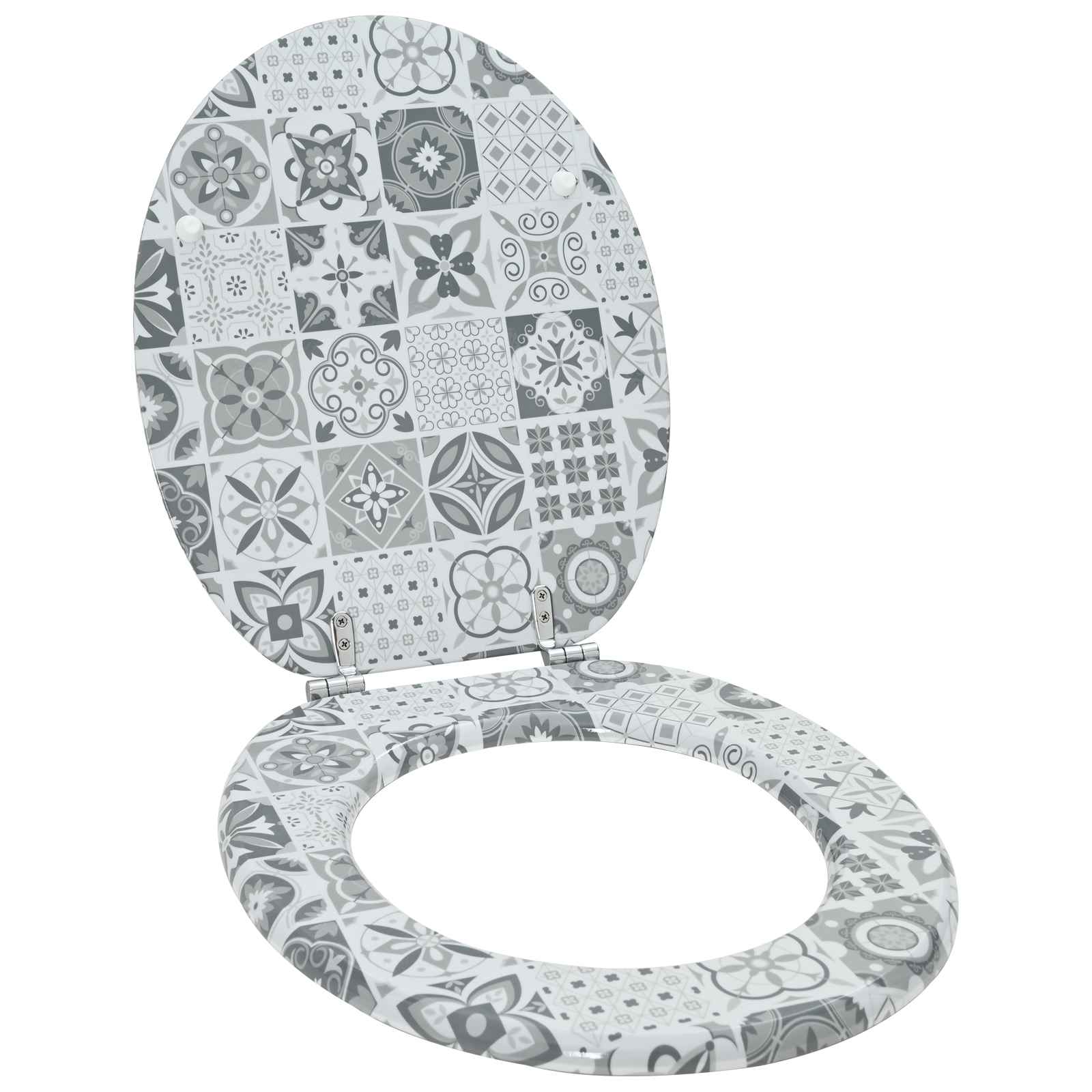 Toilettensitz MDF Deckel Schlichtes Design Weiß