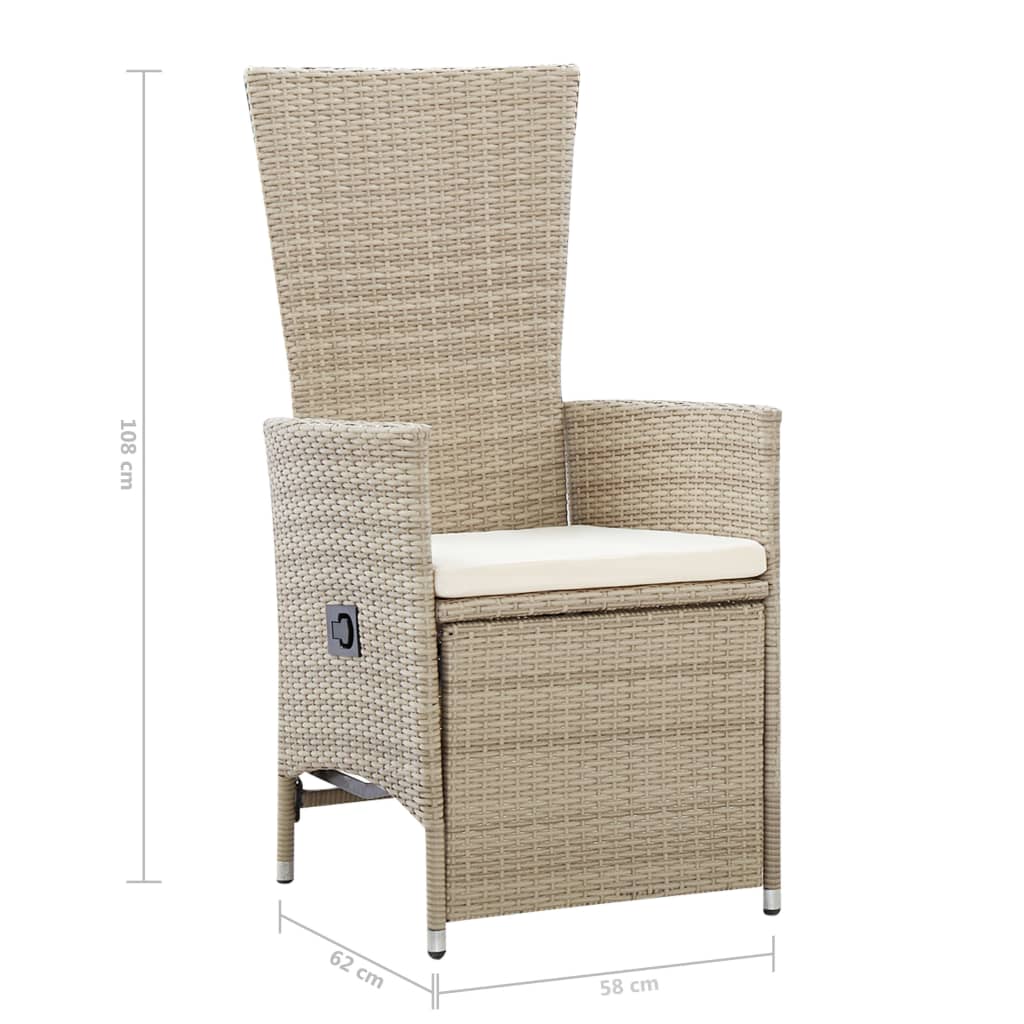 Garten-Liegestühle mit Kissen 2 Stk. Grau Poly Rattan