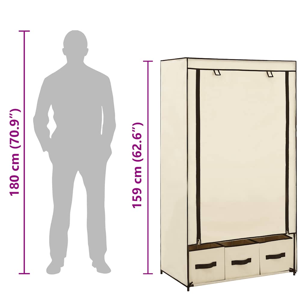 Kleiderschrank Schwarz 87 x 49 x 159 cm Stoff