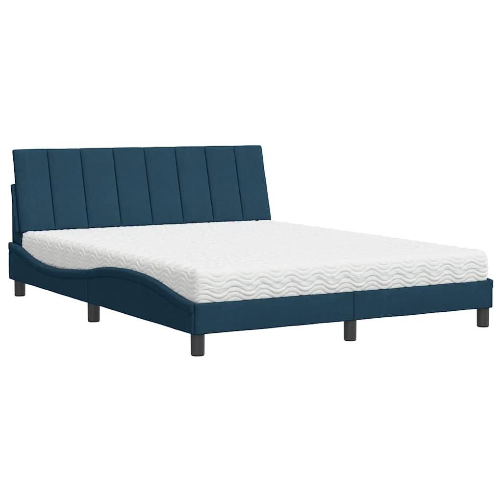 Bett mit Matratze "Hanko" Hellgrau 80x200 cm Samt