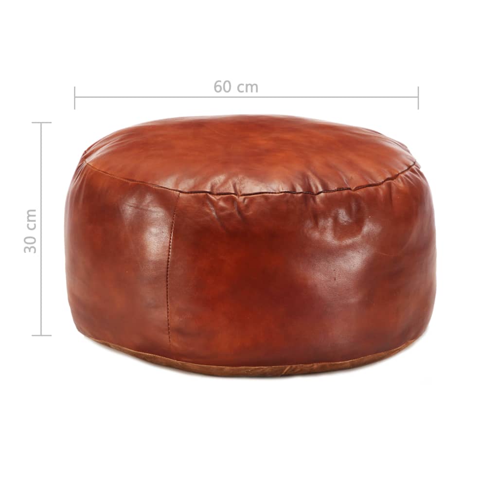 Pouf Dunkelbraun 60 x 30 cm Echtes Ziegenleder