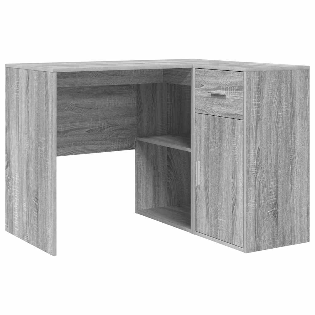 Eck-Schreibtisch Schwarz Eichen-Optik 102 x 88 x 75 cm