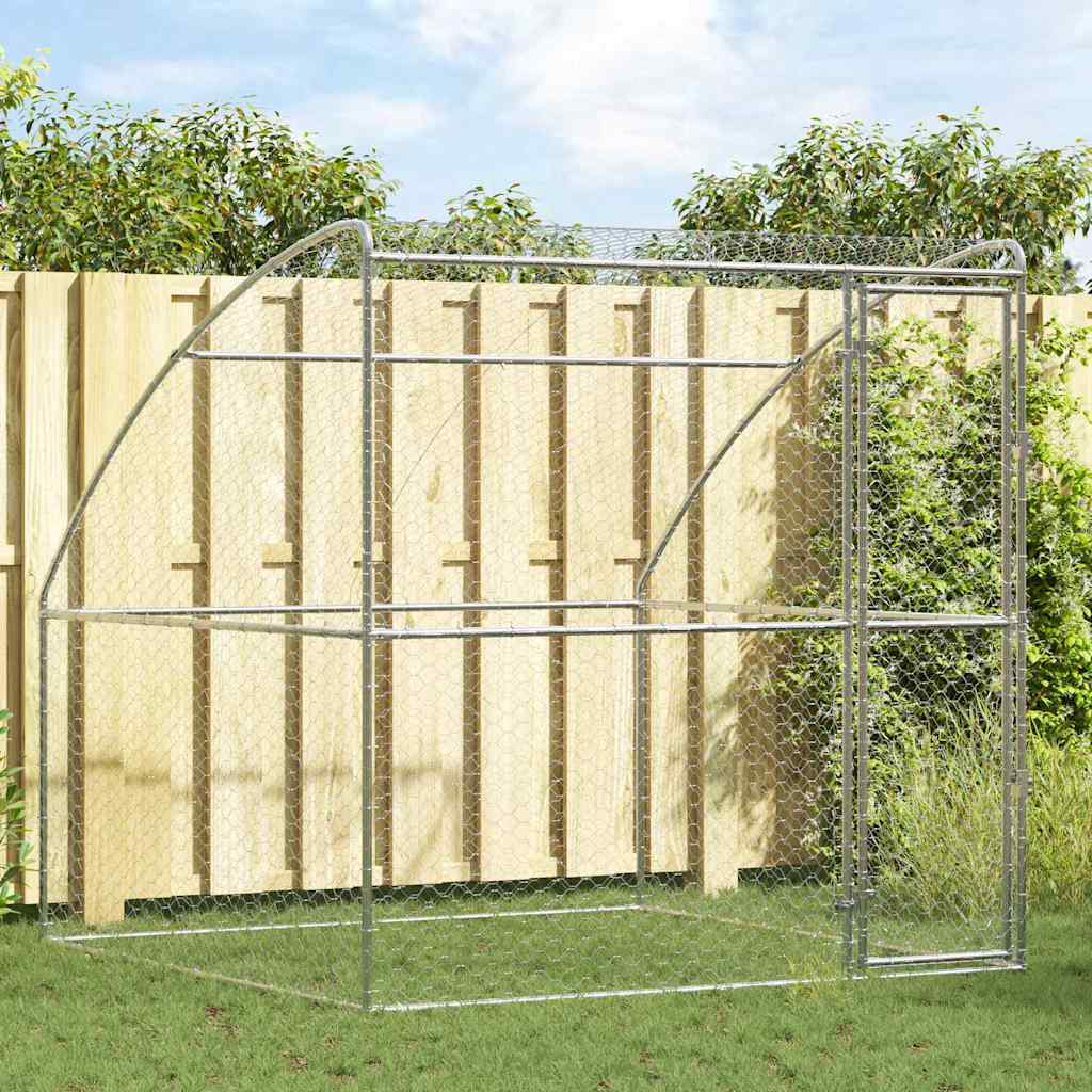 Hundekäfig 2 pcs Silber 4 x 2 x 2 m Verzinkter Stahl