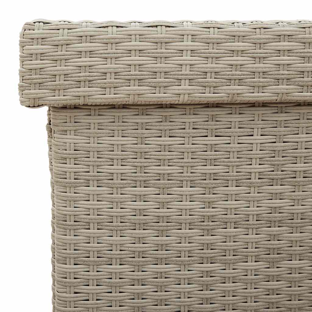 Gartentruhe mit Rollen Schwarz 110x55x73 cm Poly Rattan