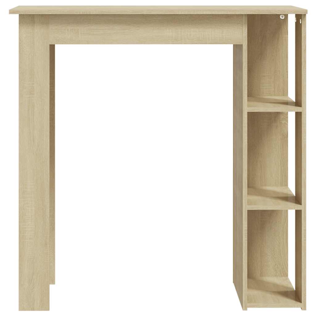 Bartisch mit Regal Weiß 102x50x103,5 cm Holzwerkstoff