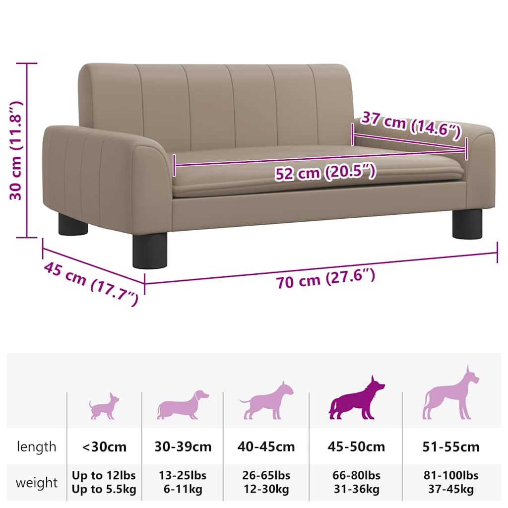 Hundebett Creme 90x53x30 cm Stoff