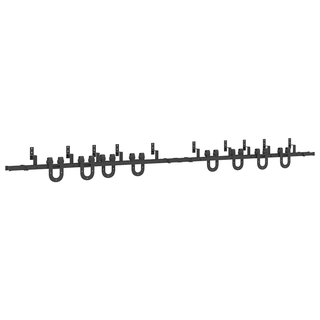 Schiebetürbeschlag-Set 183 cm Stahl Schwarz
