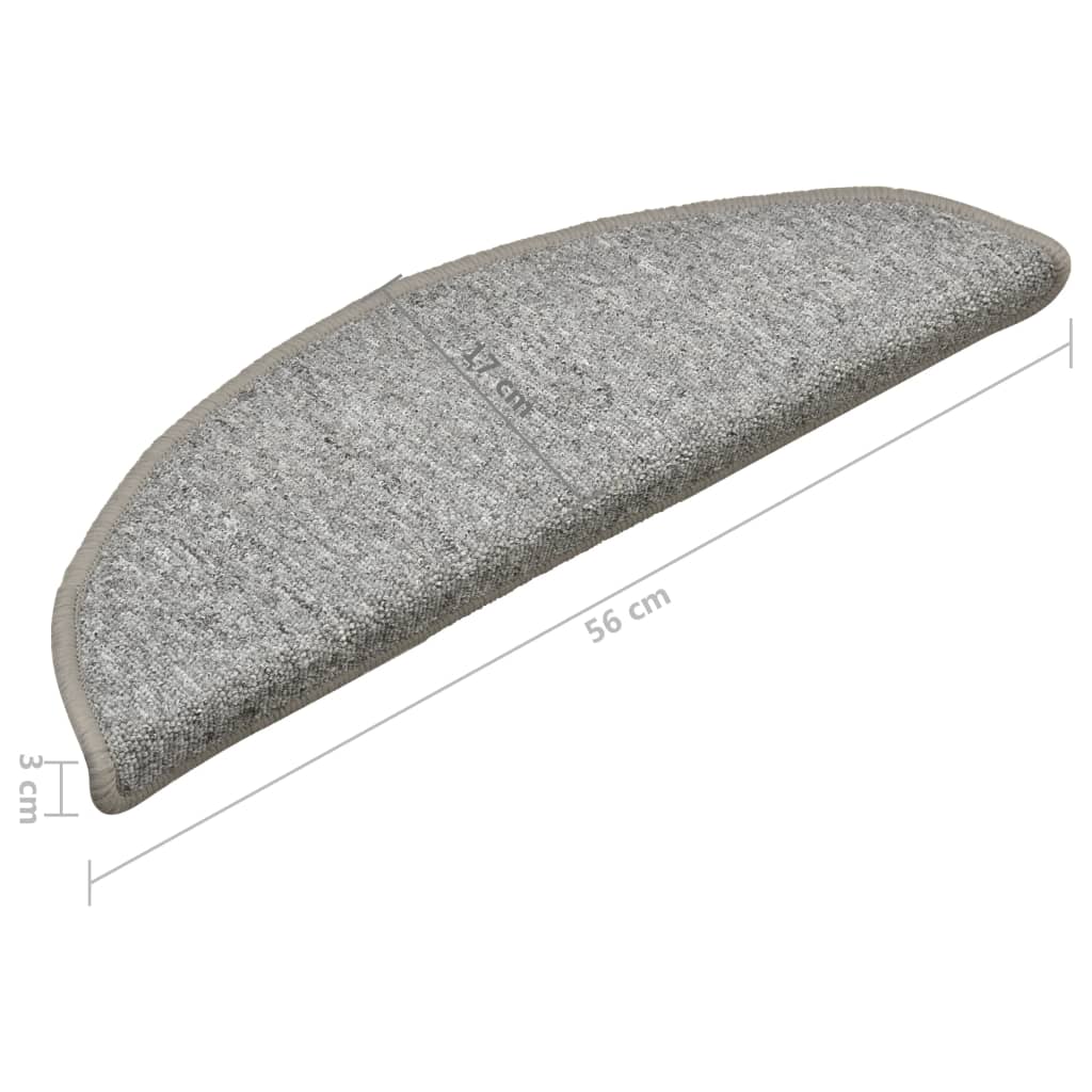 Stufenmatten 15 Stk. 56x17x3 cm Anthrazit Halbrund