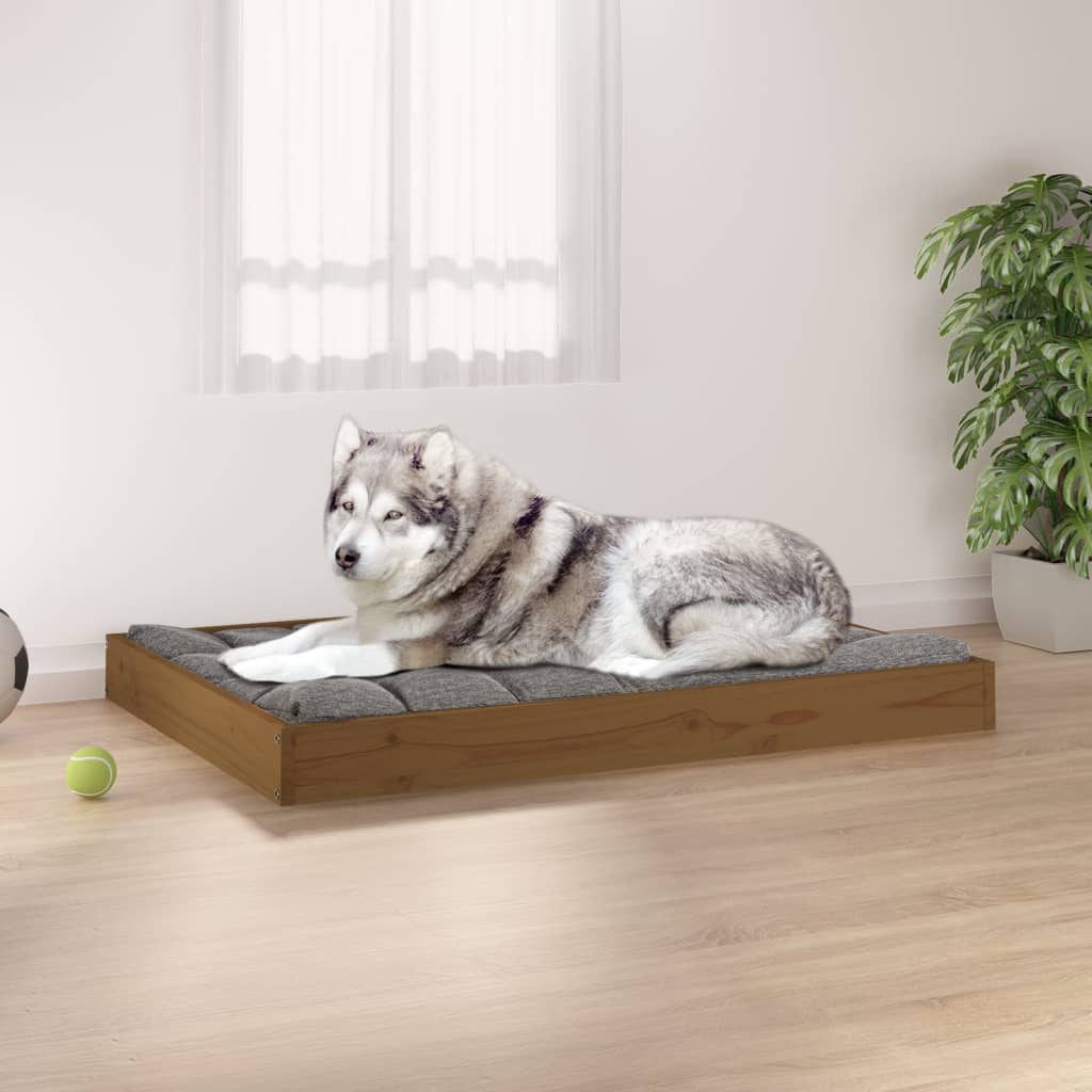 Hundebett 101,5x74x9 cm Massivholz Kiefer