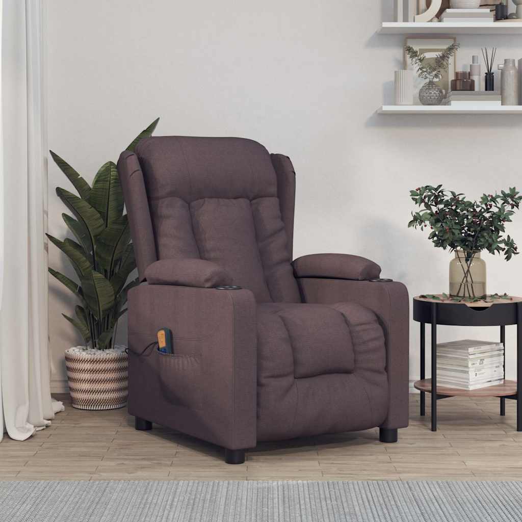 Massagesessel Hellgrau Stoff