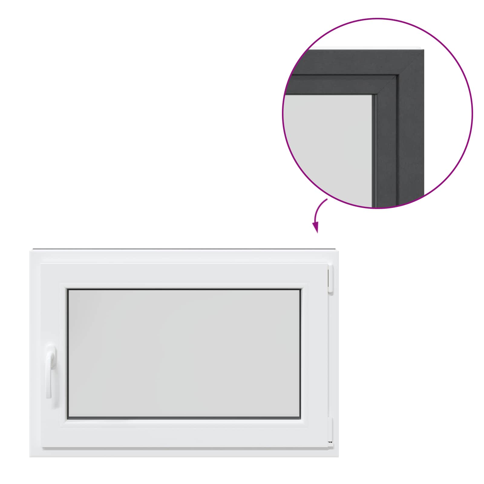 Kellerfenster RISOR 50 x 50 cm PVC und Glas Weiß
