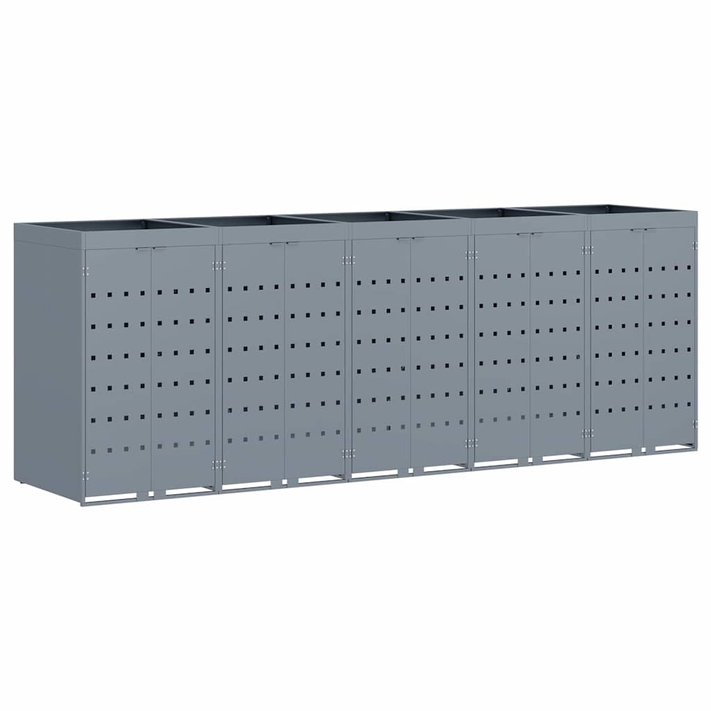 Mülltonnenbox für 2 Tonnen Schwarz 138x79x117 cm Stahl