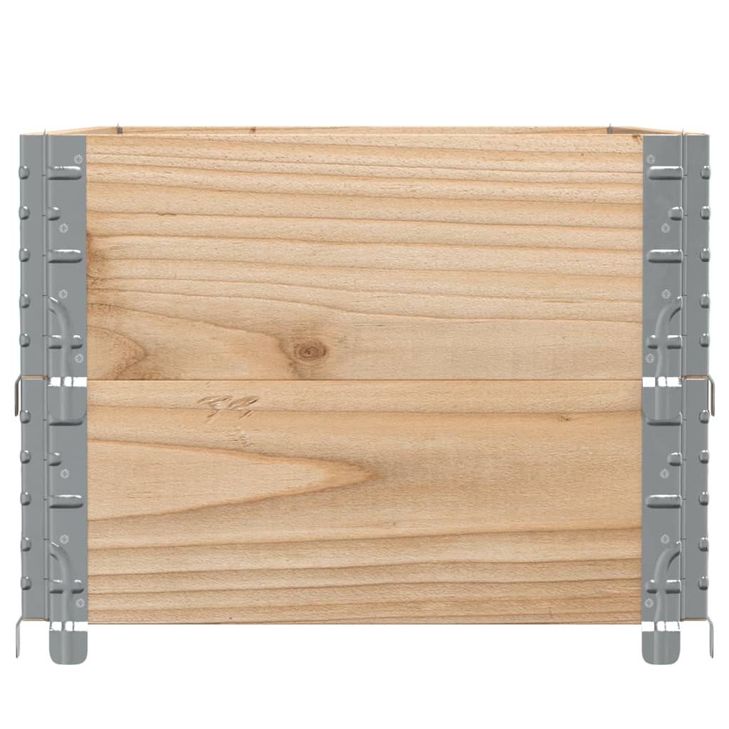 Paletten-Aufsatzrahmen Schwarz 80x60 cm Massivholz Kiefer