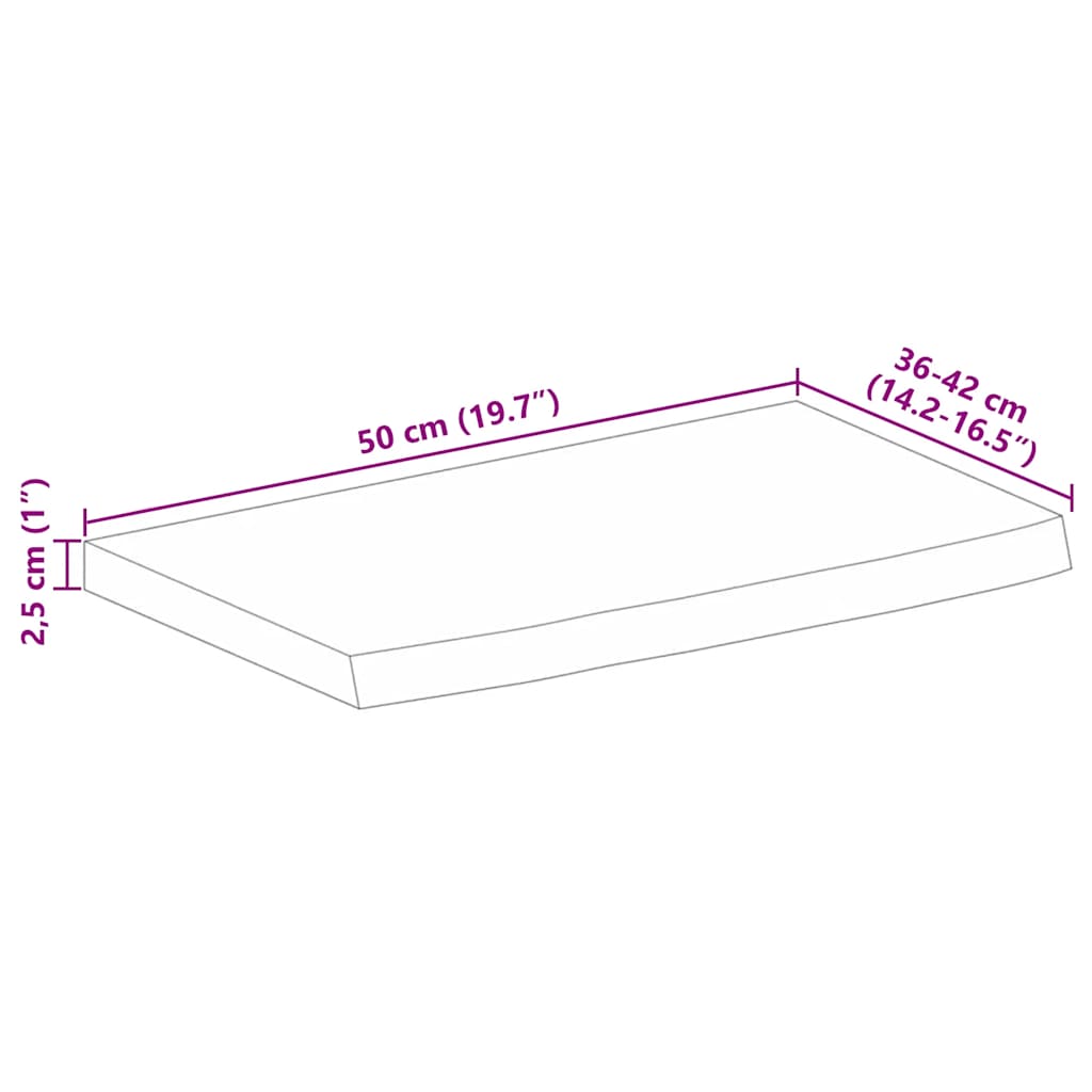 Wandregal 40x20x2,5 cm Rechteckig Massivholz Akazie Baumkante