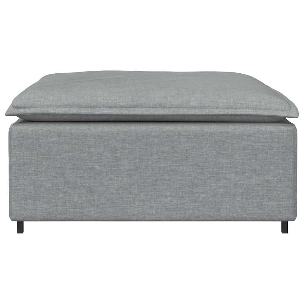 Modulares Sofa Endmodul mit Armlehne Kissen Hellgrau 100 cm