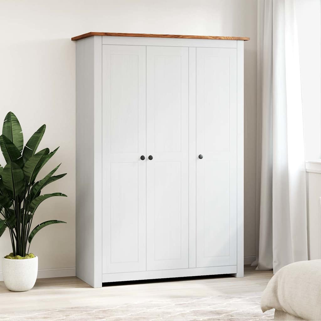 Kleiderschrank 3-Türig 118×50×171,5 cm Kiefer Panama Serie