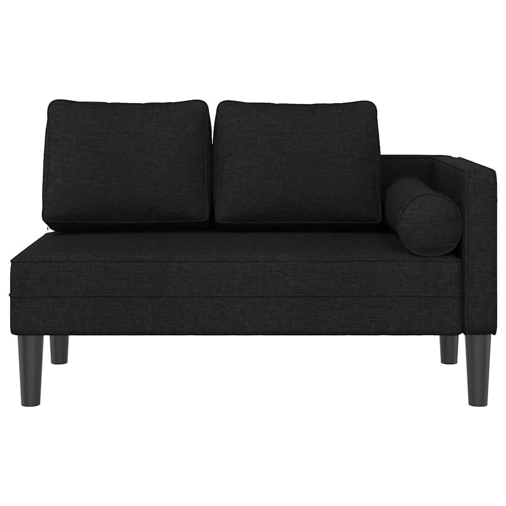 Chaiselongue mit Kissen Hellgrau Stoff