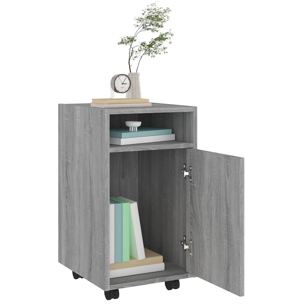 Beistellschrank mit Rollen Weiß 33x38x60 cm Holzwerkstoff