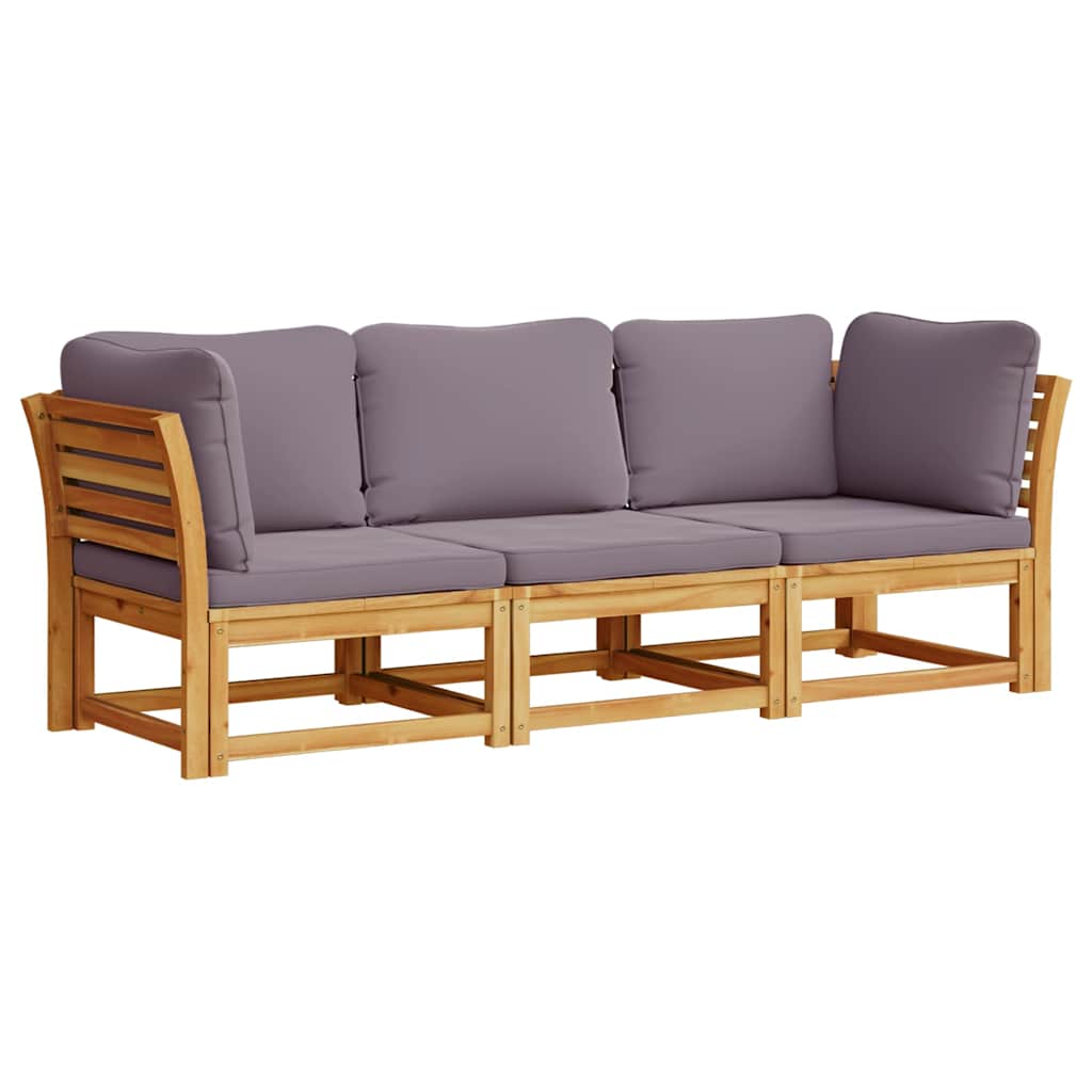 4-tlg. Garten-Lounge-Set mit Kissen Massivholz Akazie