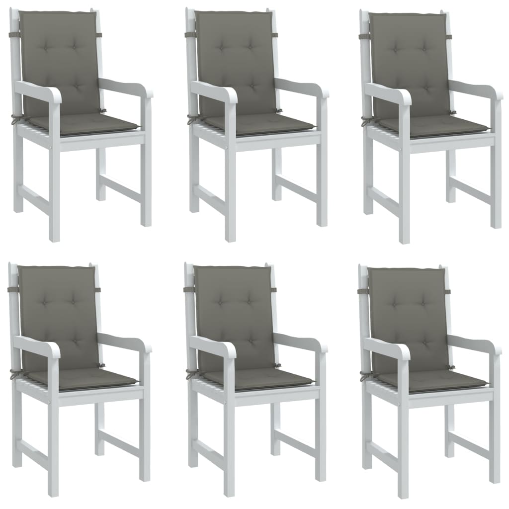 Niedriglehner-Auflagen 2 Stk Melange Anthrazit 100x50x7cm Stoff