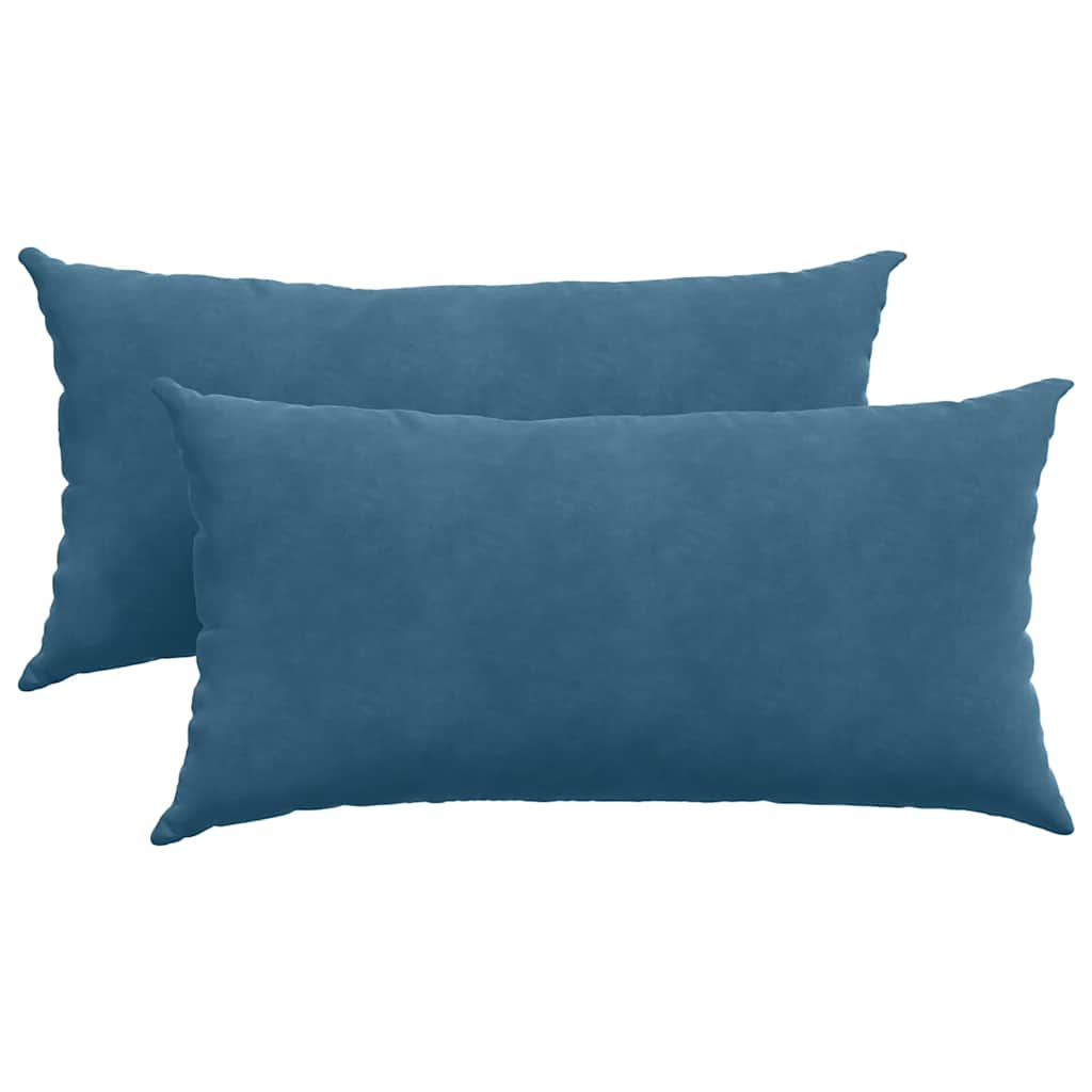 Sofakissen 2 Stück Blau 50 x 30 cm Cordstoff