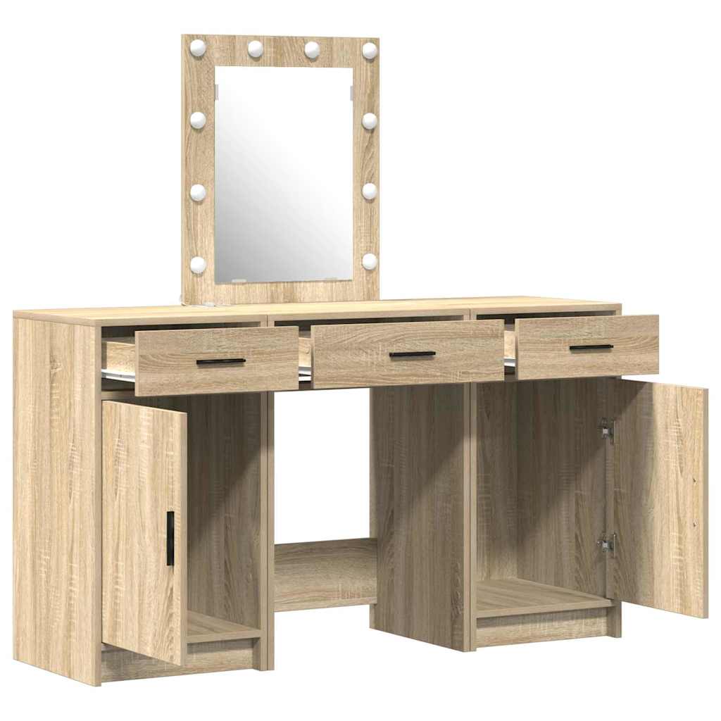 Schminktisch mit Schubladen Weiß 50 x 41 x 135 cm Holzwerkstoff