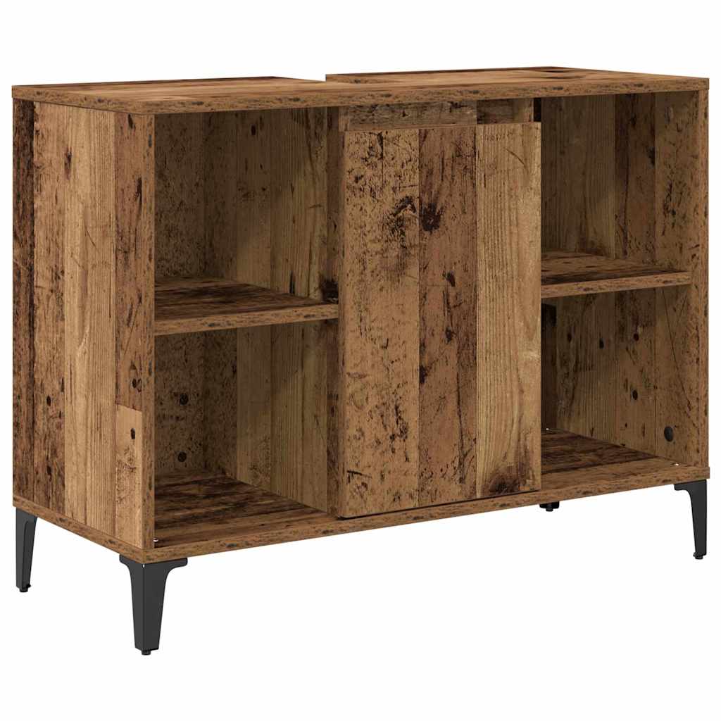 3-tlg. Badmöbel-Set Räuchereiche Holzwerkstoff