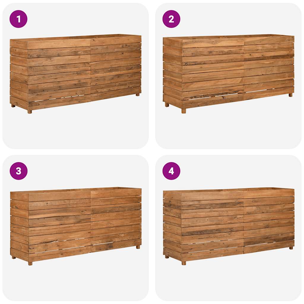Hochbeet 100x40x72 cm Teak Altholz und Stahl