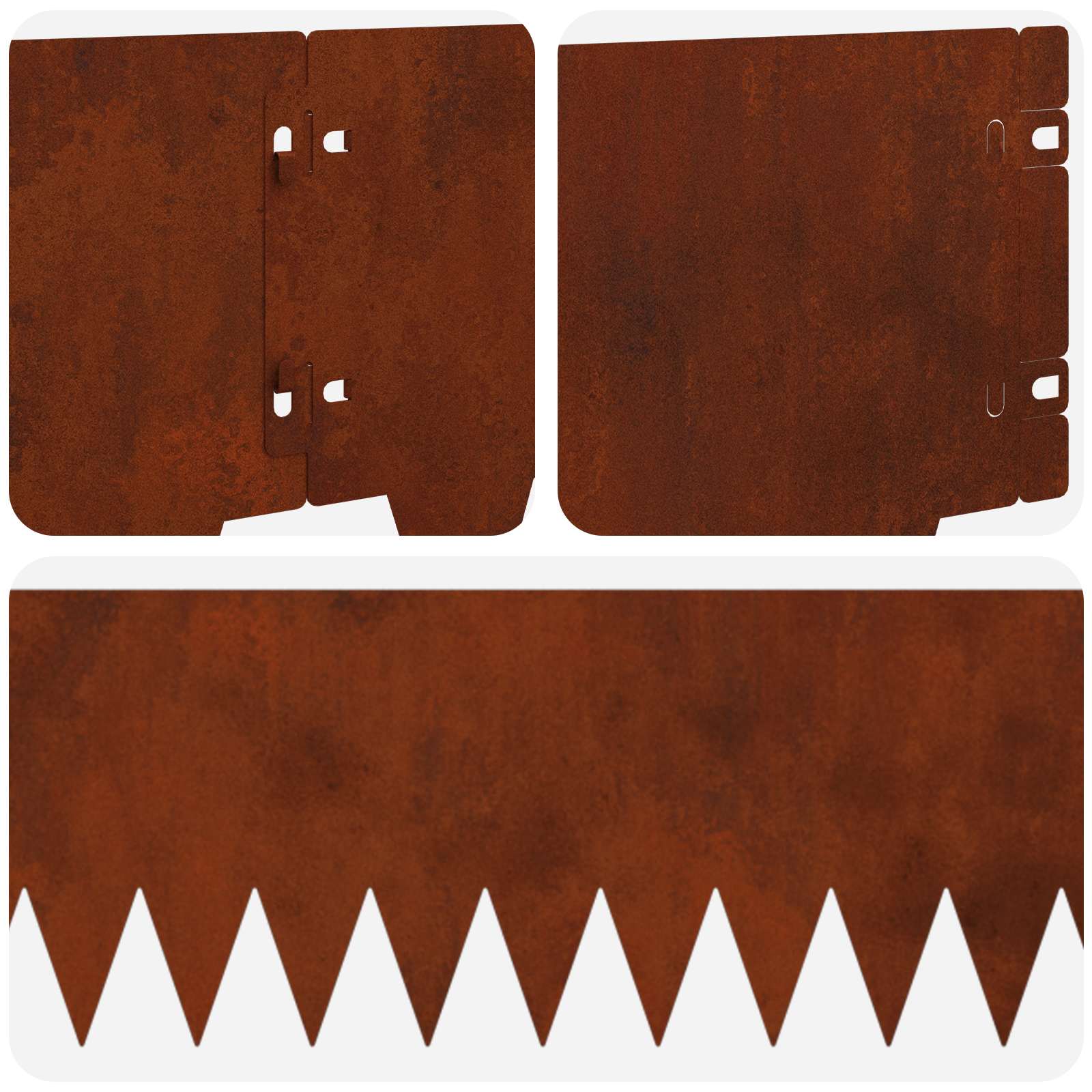 Raseneinfassung 10 pcs Länge Höhe 103 x 15 cm Stahl Schwarz
