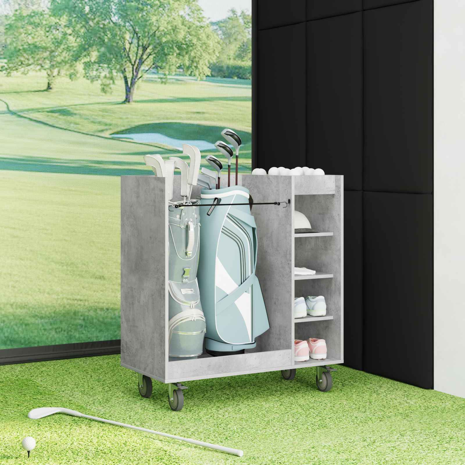 Golf Schrank Mit Rad Uni Weiß 65 x 45 x 98 cm