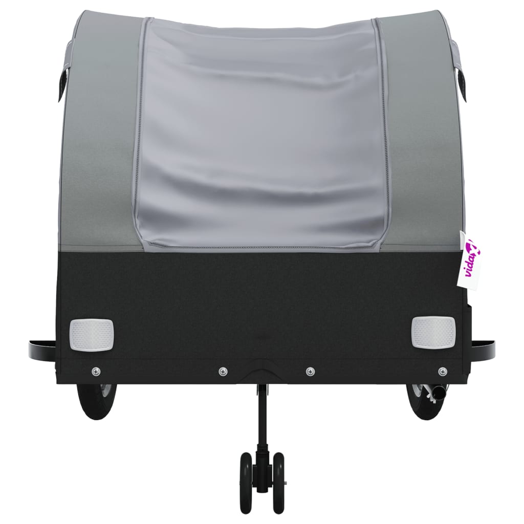 Fahrradanhänger Schwarz und Orange 30 kg Eisen