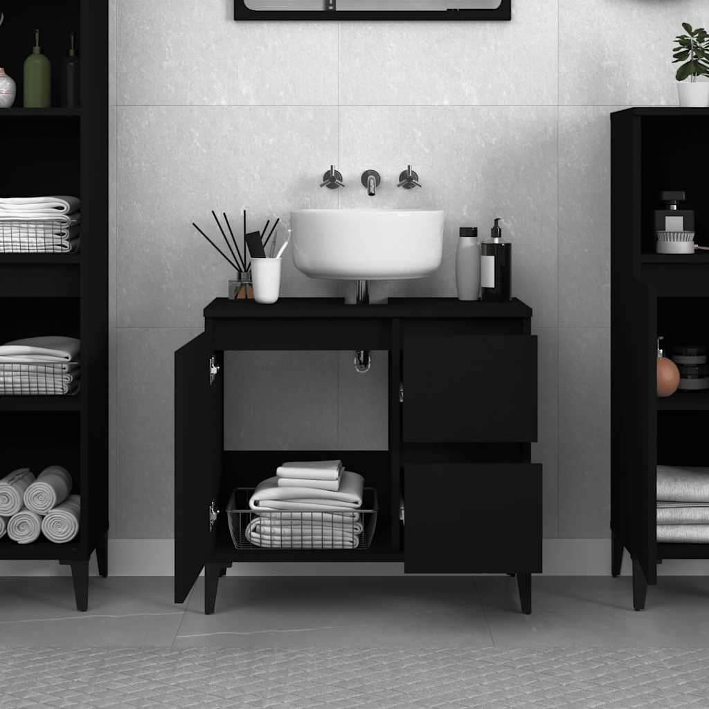 Badschrank Weiß 65x33x60 cm Holzwerkstoff