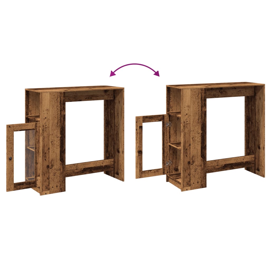 Bartisch Schwarz Eichen-Optik 101 x 40 x 103,5 cm Holzwerkstoff