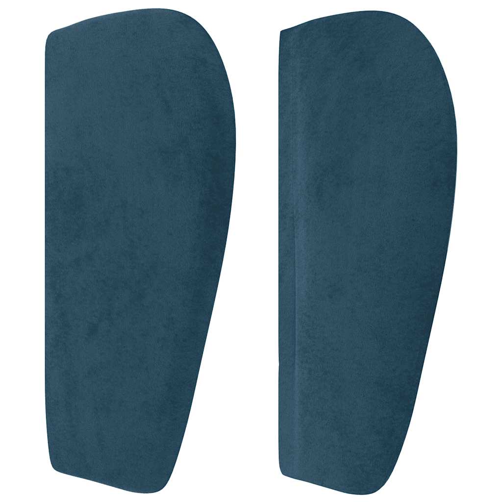 Kopfteil mit Ohren Dunkelblau 203x23x118/128 cm Samt