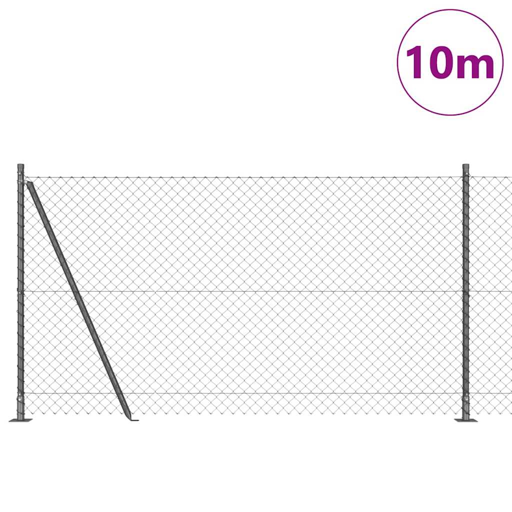 Outdoor Kettenglied-Zaun Erdfixierung 10 x 0,4 m Grün Netz