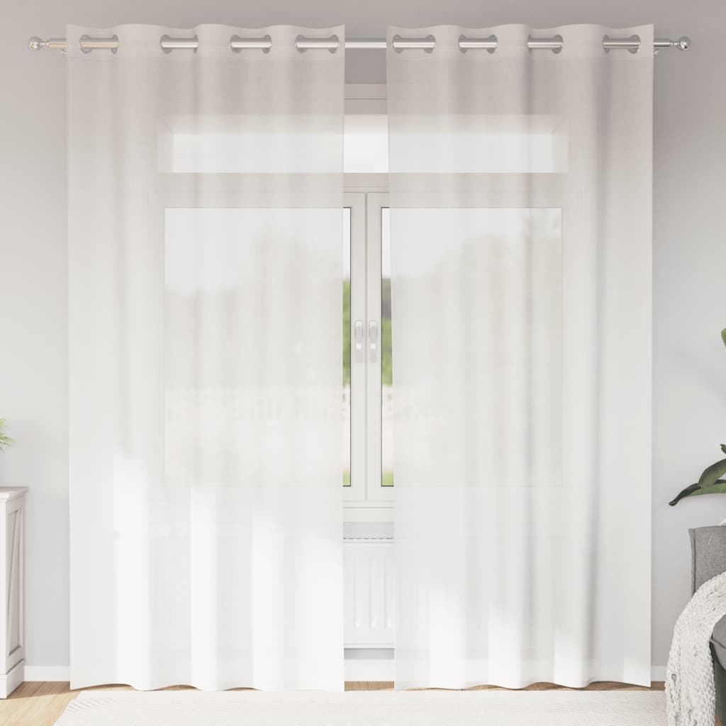 Voile Vorhänge mit Ösen 2 Stk. Apfelgrün 140x140 cm