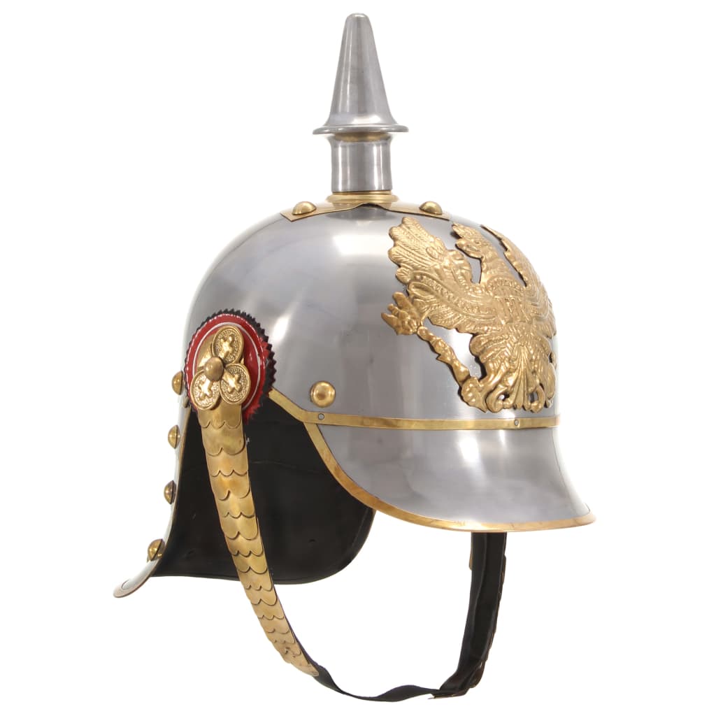 Preußische Pickelhaube Antik Replik für LARP Schwarz Stahl