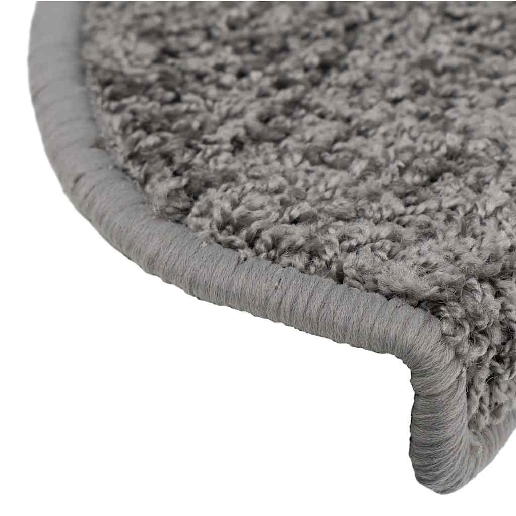 Stufenmatten 15 Stk. 56x17x3 cm Grau Halbrund