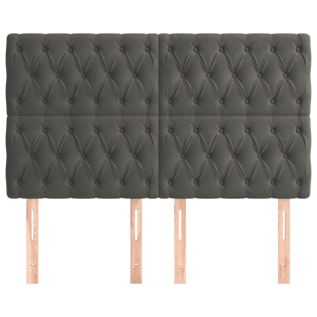 Kopfteil Hellgrau 80x7x118/128 cm Samt