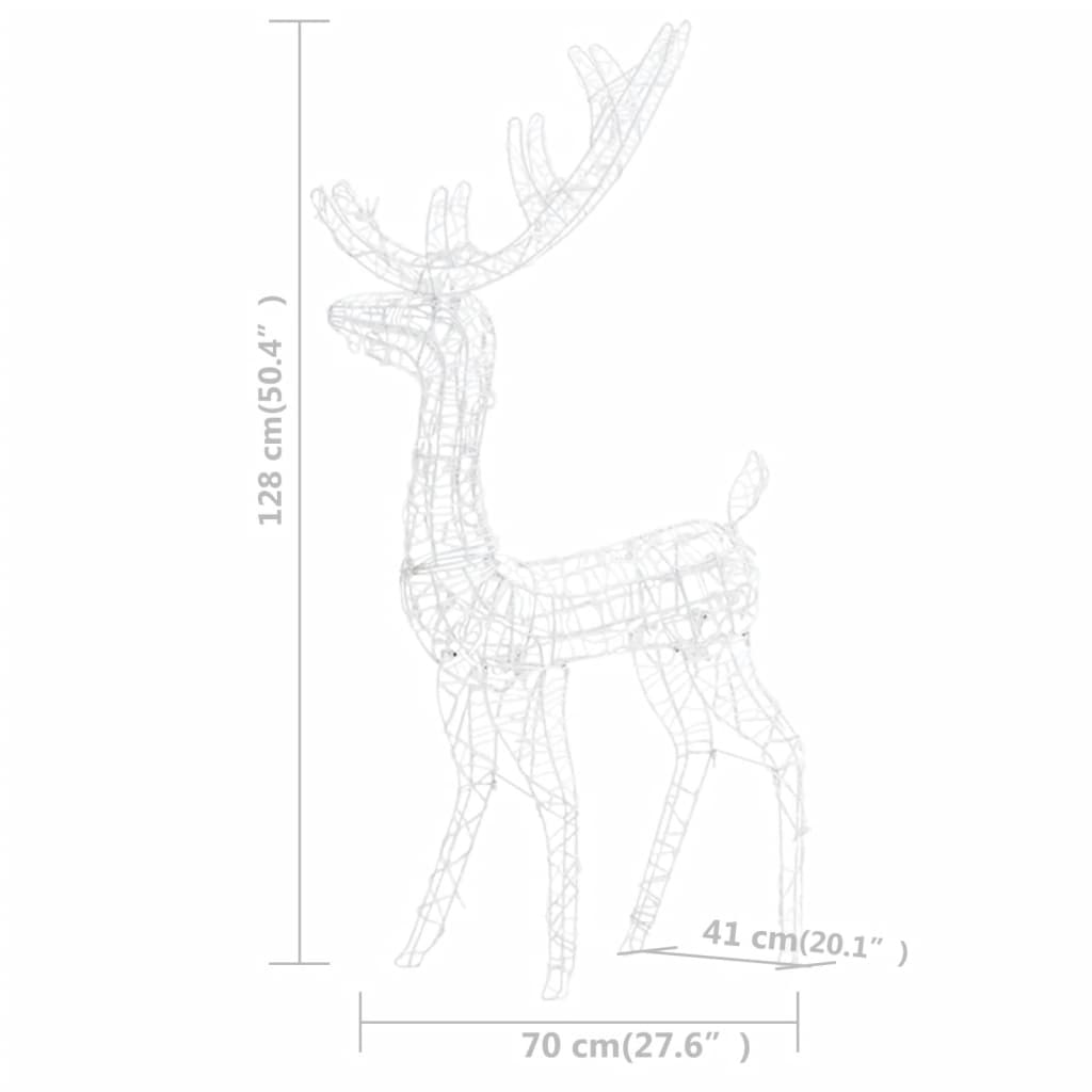 Rentierfamilie Weihnachtsdekoration Weiß und Silber 201 LEDs