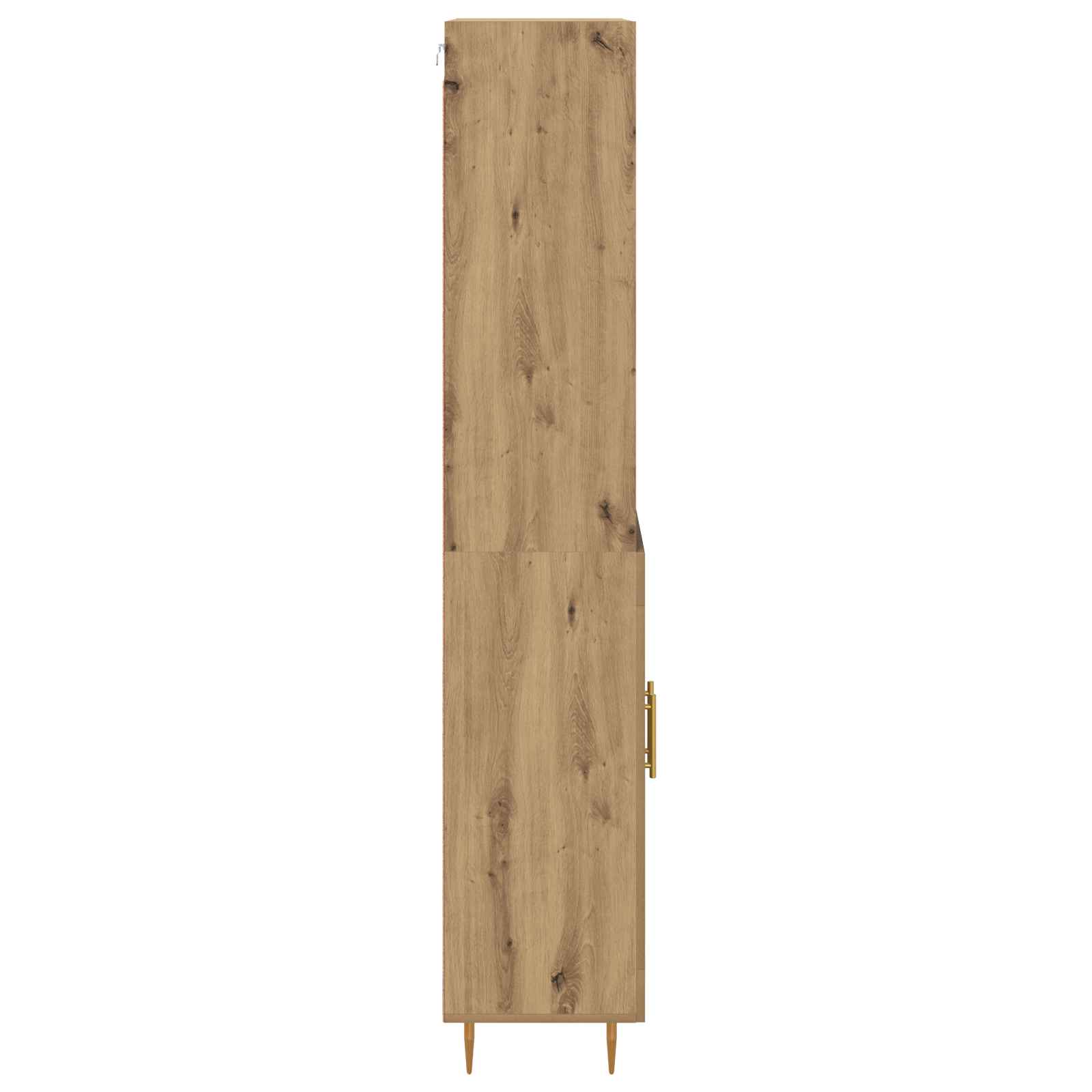 Highboard Hochglanz-Weiß 69,5x34x180 cm Holzwerkstoff