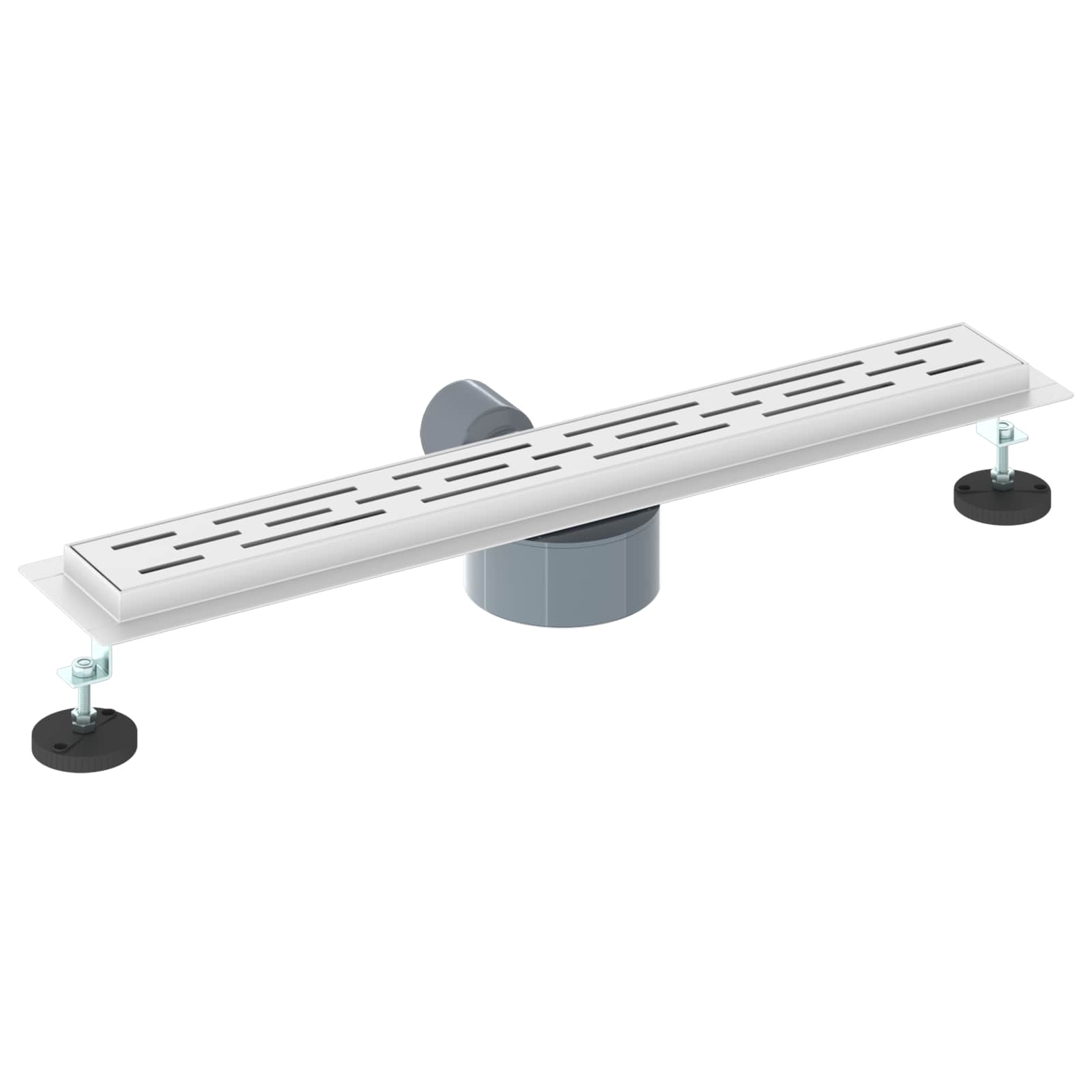 Duschabfluss mit Glashülle und 360° Siphon Schwarz 50 cm